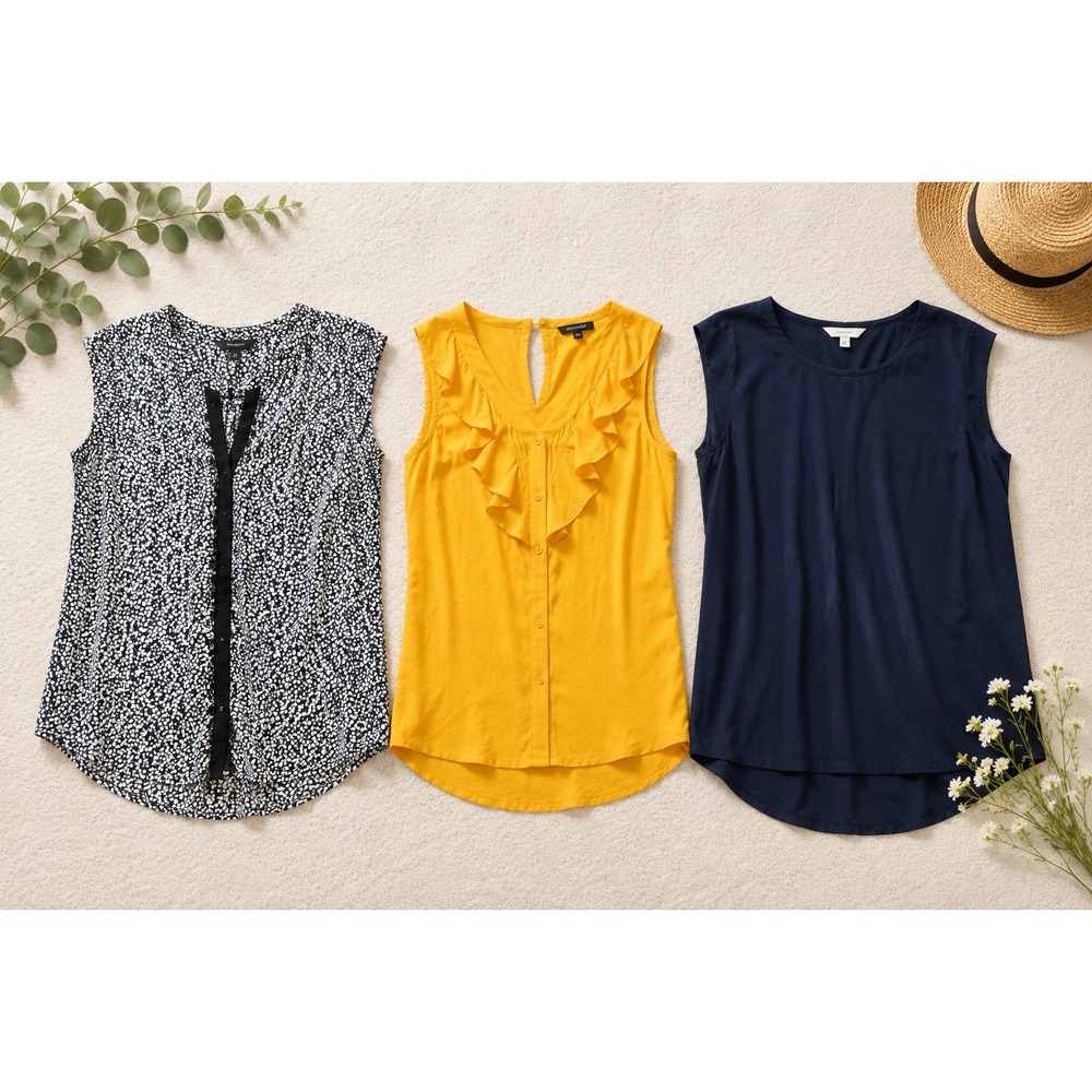 Express Short‎ Sleeve Blouse Lot of 3 Size S Sleeveless Career Business Casual